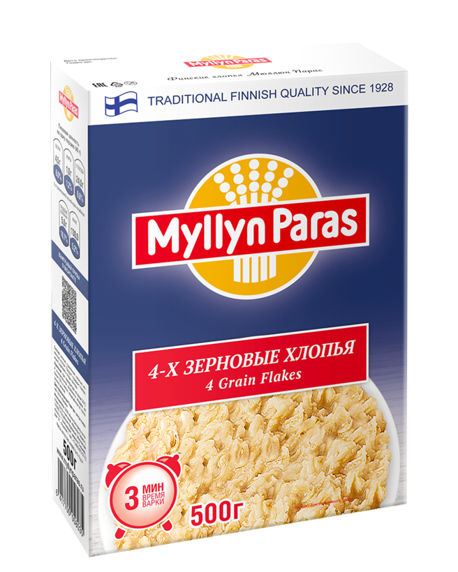 4-х зерновые хлопья Myllyn Paras