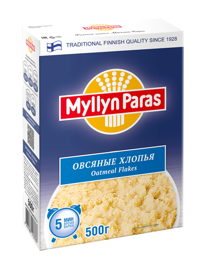 Овсяные хлопья 5 минут Myllyn Paras