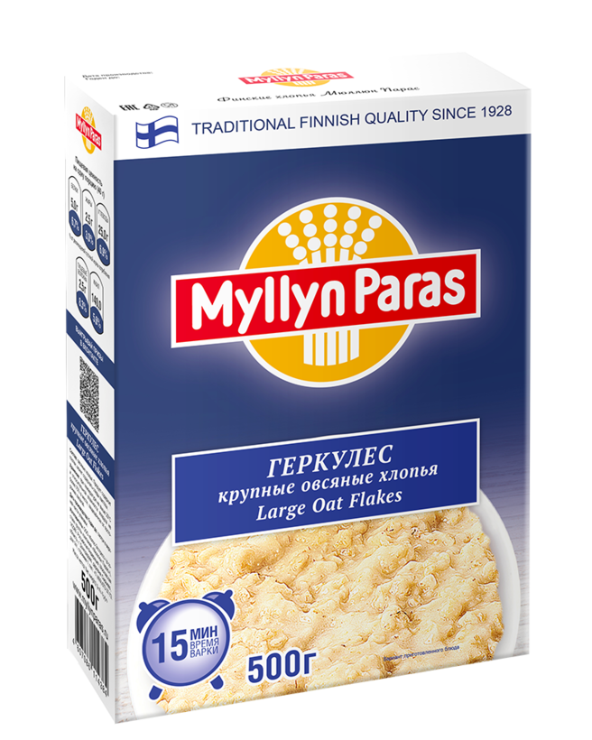 крупные овсяные хлопья геркулес Myllyn Paras